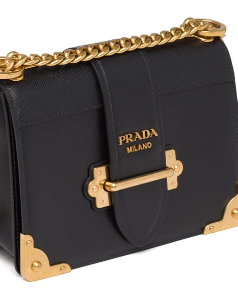 black leather shoulder bag prada|prada cahier shoulder bag black.